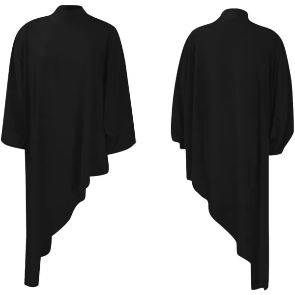 LYANER Women's Mock Neck Asymmetrical High Low Balloon Long Sleeve Long Shirt Blouse Tunic Top