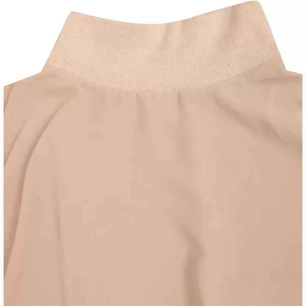 LYANER Women's Mock Neck Asymmetrical High Low Balloon Long Sleeve Long Shirt Blouse Tunic Top