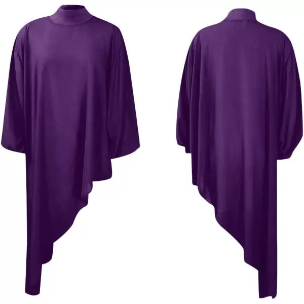 LYANER Women's Mock Neck Asymmetrical High Low Balloon Long Sleeve Long Shirt Blouse Tunic Top