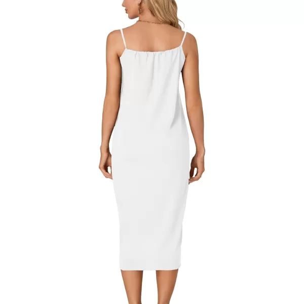 LYANER Women's Sleeveless Spaghetti Strap Split Asymmetrical Midi Beach Dress Summer Cover Ups Sundresses