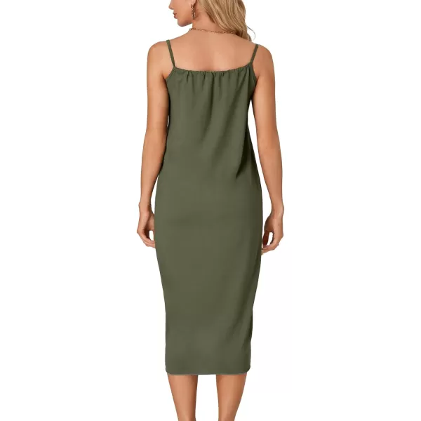 LYANER Women's Sleeveless Spaghetti Strap Split Asymmetrical Midi Beach Dress Summer Cover Ups Sundresses