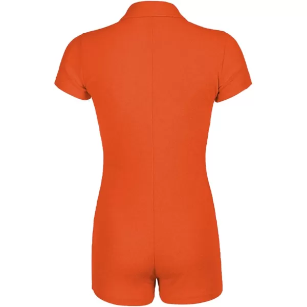 LYANER Women's Collar Button Front Short Sleeve One Piece Romper Playsuit Bodysuit
