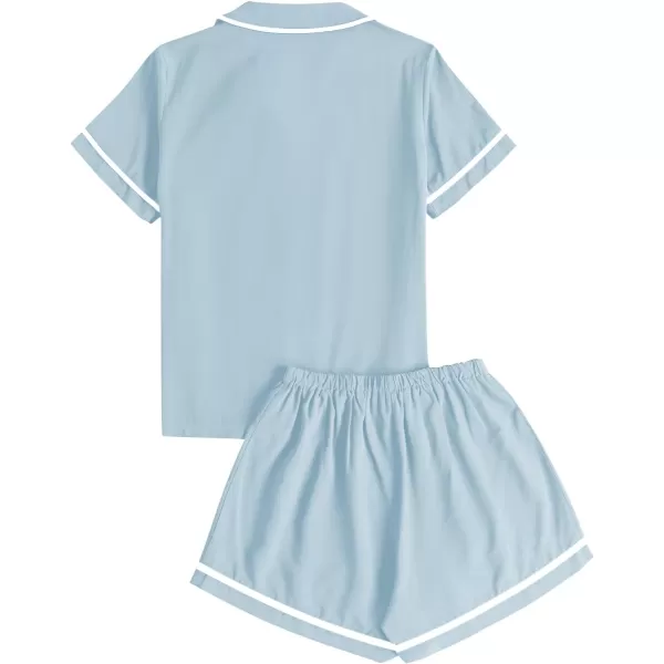 LYANER Women's Modal Pajamas Set Pocket Short Sleeve Shirt with Shorts Set PJS Sleepwear Loungwear