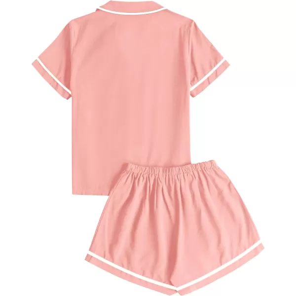 LYANER Women's Modal Pajamas Set Pocket Short Sleeve Shirt with Shorts Set PJS Sleepwear Loungwear