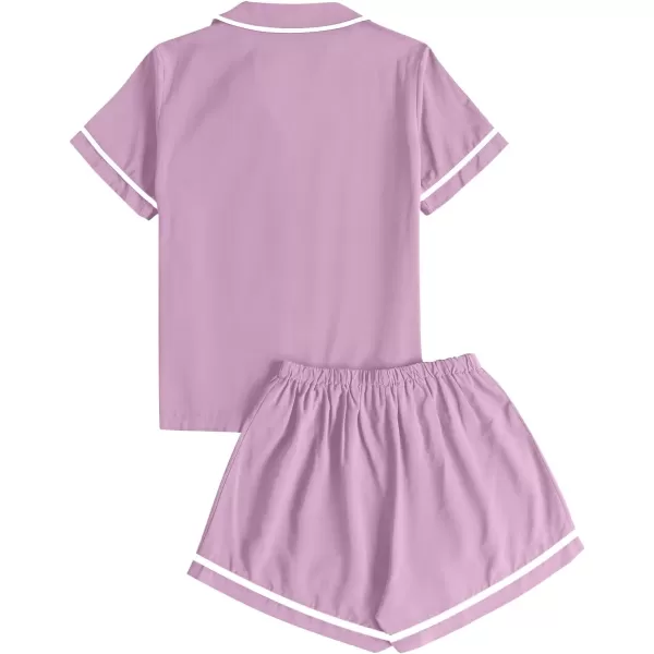 LYANER Women's Modal Pajamas Set Pocket Short Sleeve Shirt with Shorts Set PJS Sleepwear Loungwear