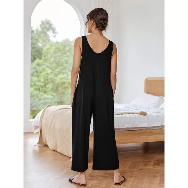 LYANER Women's Casual Crewneck Jumpsuit with Pockets