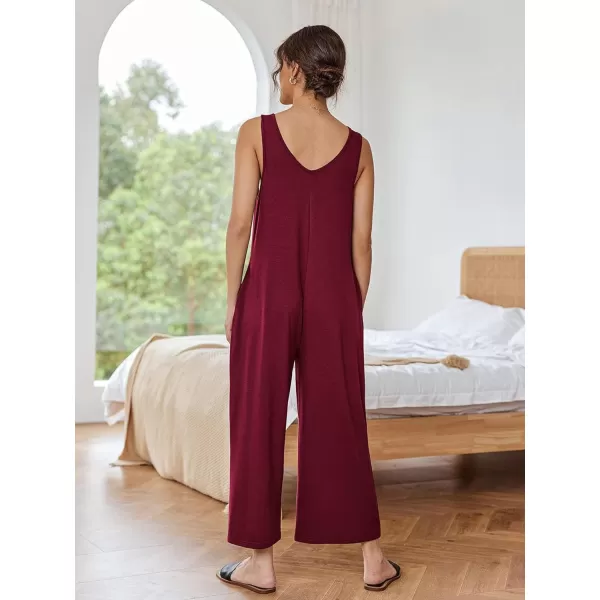 LYANER Women's Casual Crewneck Jumpsuit with Pockets