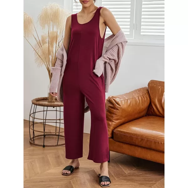 LYANER Women's Casual Crewneck Jumpsuit with Pockets