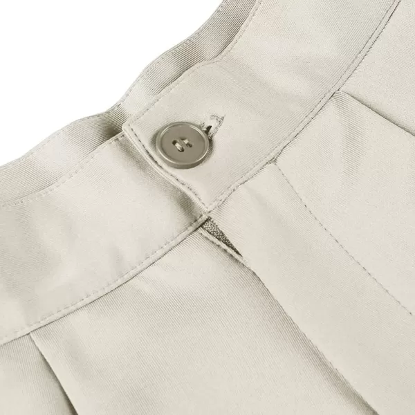 LYANER Women's High Wasit Pleated Button Zipper Flare Shorts