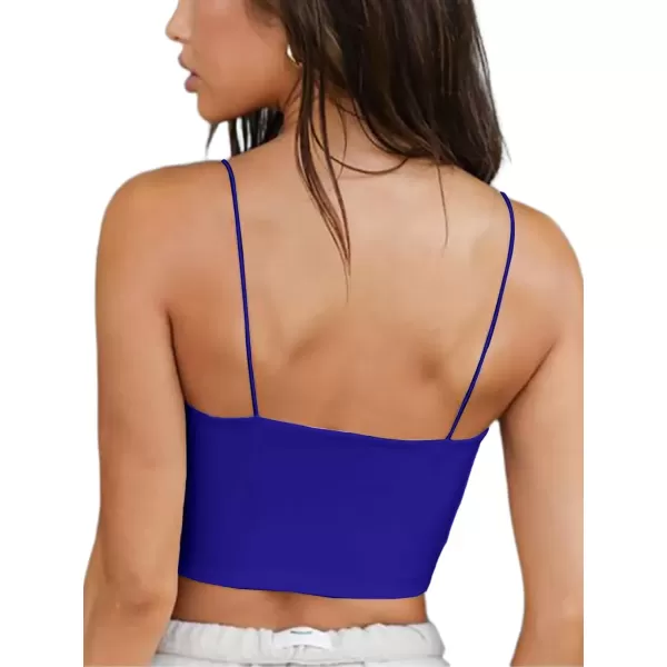 imageLYANER Womens Sexy Sweetheart Neck Sleeveless Crop Tube Tops Strappy Bustier Cami TopRoyal Blue
