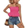 imageLYANER Womens Spaghetti Strap Ruffle Hem Sleeveless Cami Tank Top BlousesRose