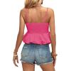 imageLYANER Womens Spaghetti Strap Ruffle Hem Sleeveless Cami Tank Top BlousesRose