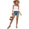 imageLYANER Womens Spaghetti Strap Ruffle Hem Sleeveless Cami Tank Top BlousesWhite