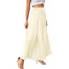 imageLYANER Womens Tie Front High Waist Side Split Slit Flowy Wide Leg Pleated Pant with BeltBeige