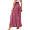 imageLYANER Womens Tie Front High Waist Side Split Slit Flowy Wide Leg Pleated Pant with BeltDusty Pink