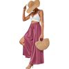 imageLYANER Womens Tie Front High Waist Side Split Slit Flowy Wide Leg Pleated Pant with BeltDusty Pink