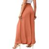 imageLYANER Womens Tie Front High Waist Side Split Slit Flowy Wide Leg Pleated Pant with BeltLight Orange