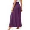 imageLYANER Womens Tie Front High Waist Side Split Slit Flowy Wide Leg Pleated Pant with BeltPurple