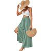 imageLYANER Womens Tie Front High Waist Side Split Slit Flowy Wide Leg Pleated Pant with BeltSolid Mint Green