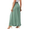 imageLYANER Womens Tie Front High Waist Side Split Slit Flowy Wide Leg Pleated Pant with BeltSolid Mint Green