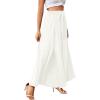 imageLYANER Womens Tie Front High Waist Side Split Slit Flowy Wide Leg Pleated Pant with BeltWhite