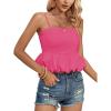 imageLYANER Womens Spaghetti Strap Ruffle Hem Sleeveless Cami Tank Top BlousesRose