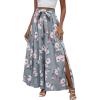 imageLYANER Womens Tie Front High Waist Side Split Slit Flowy Wide Leg Pleated Pant with BeltFlower