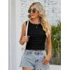 imageLYANER Womens Crewneck Popcorn Crop Tops Sleeveless Going Out Tops Tank ShirtBlack