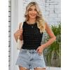 imageLYANER Womens Crewneck Popcorn Crop Tops Sleeveless Going Out Tops Tank ShirtBlack