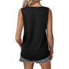 imageLYANER Womens Cut Out Sleeveless Pullover Cami Solid Round Neck Casual Stylish Tank TopBlack