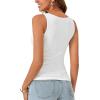 imageLYANER Womens Lace V Neck Camisole Ribbed Knit Cami Sleeveless Undershirt TopWhite