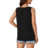 imageLYANER Womens Scoop Neck Letter Print Tank Sleeveless Loose fit Casual Top CamiBlack