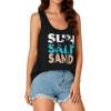 imageLYANER Womens Scoop Neck Letter Print Tank Sleeveless Loose fit Casual Top CamiBlack