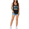 imageLYANER Womens Scoop Neck Letter Print Tank Sleeveless Loose fit Casual Top CamiBlack