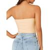 imageLYANER Womens Sexy Tube Tops Cute Crop Tops Strapless Basic Solid Short Shirts Casual Bandeau TopBeige