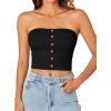 imageLYANER Womens Sexy Tube Tops Cute Crop Tops Strapless Basic Solid Short Shirts Casual Bandeau TopBlack