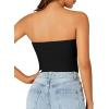 imageLYANER Womens Sexy Tube Tops Cute Crop Tops Strapless Basic Solid Short Shirts Casual Bandeau TopBlack