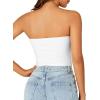 imageLYANER Womens Sexy Tube Tops Cute Crop Tops Strapless Basic Solid Short Shirts Casual Bandeau TopWhite