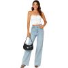 imageLYANER Womens Sexy Tube Tops Cute Crop Tops Strapless Basic Solid Short Shirts Casual Bandeau TopWhite