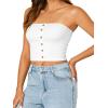imageLYANER Womens Sexy Tube Tops Cute Crop Tops Strapless Basic Solid Short Shirts Casual Bandeau TopWhite