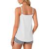 imageLYANER Womens Spaghetti Strap Tank Tops Button Down V Neck Eyelet Embroidery Sleeveless Casual Summer Cami ShirtsWhite