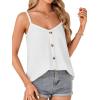 imageLYANER Womens Spaghetti Strap Tank Tops Button Down V Neck Eyelet Embroidery Sleeveless Casual Summer Cami ShirtsWhite