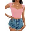 imageLYANER Womens Square Neck Ribbed Knit Sleeveless Slim Fit Solid Crop Top ShirtDusty Pink
