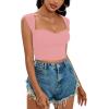 imageLYANER Womens Square Neck Ribbed Knit Sleeveless Slim Fit Solid Crop Top ShirtDusty Pink