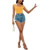 imageLYANER Womens Square Neck Ribbed Knit Sleeveless Slim Fit Solid Crop Top ShirtYellow