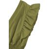 imageLYANER Womens V Neck Ruffle Cap Sleeve Shirred Blouse Sexy Crop Tank TopArmy Green