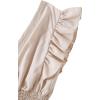 imageLYANER Womens V Neck Ruffle Cap Sleeve Shirred Blouse Sexy Crop Tank TopBeige
