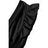 imageLYANER Womens V Neck Ruffle Cap Sleeve Shirred Blouse Sexy Crop Tank TopBlack Solid