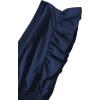 imageLYANER Womens V Neck Ruffle Cap Sleeve Shirred Blouse Sexy Crop Tank TopDeep Blue