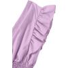 imageLYANER Womens V Neck Ruffle Cap Sleeve Shirred Blouse Sexy Crop Tank TopLight Purple